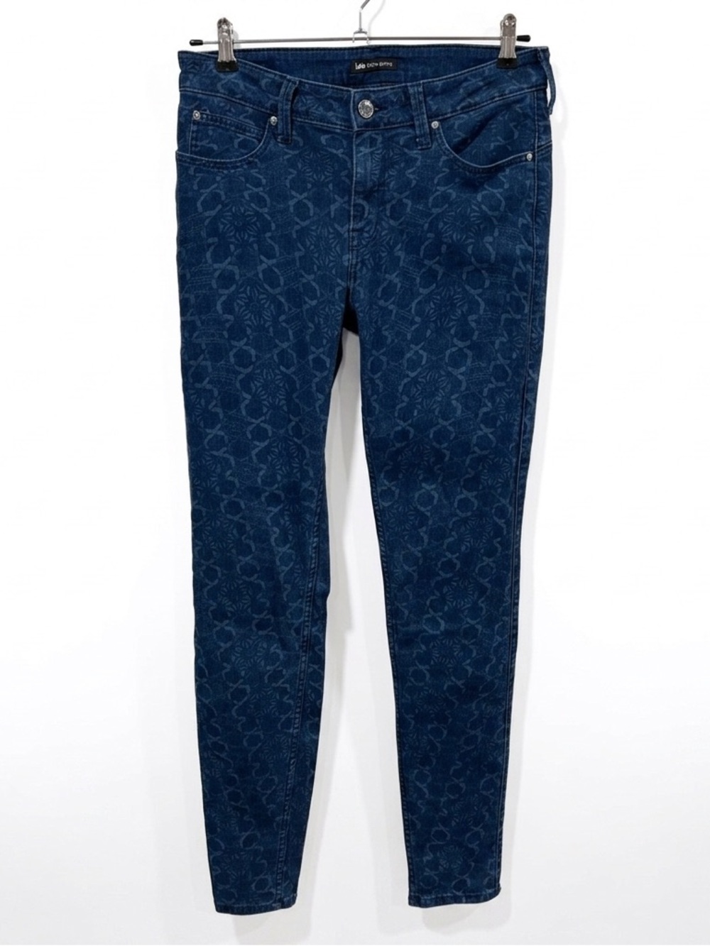 Lee Body Optix Women's Dark Blue Patterned Skinny Jeans Size 30